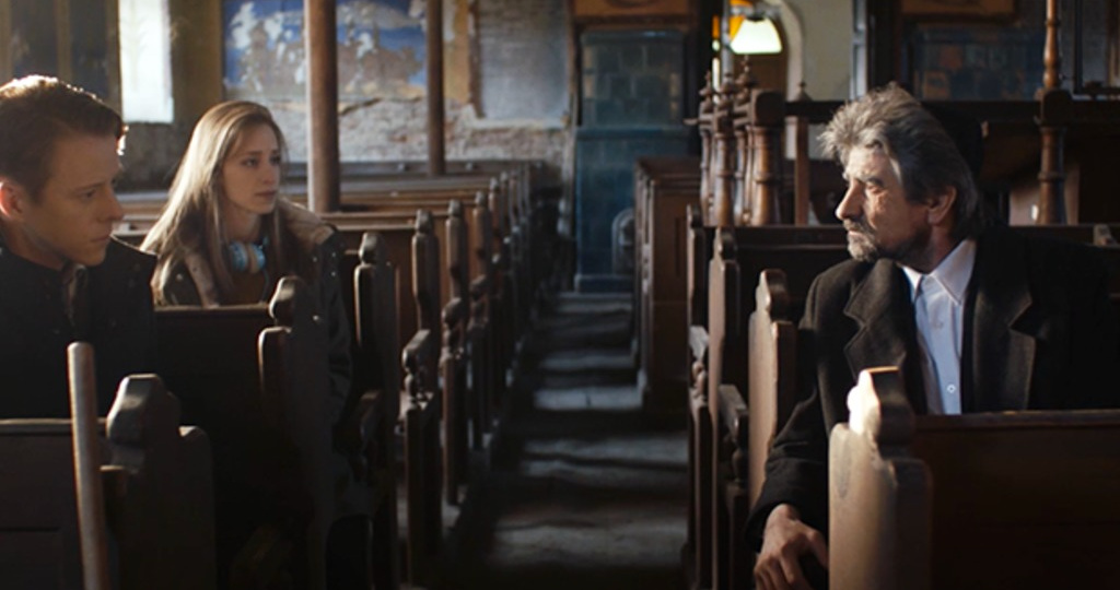 people talking in old polish church