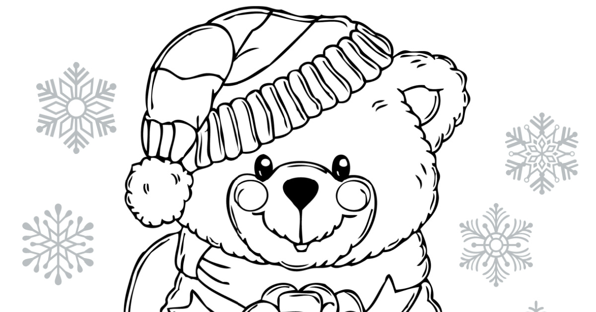 christmas bear coloring pages