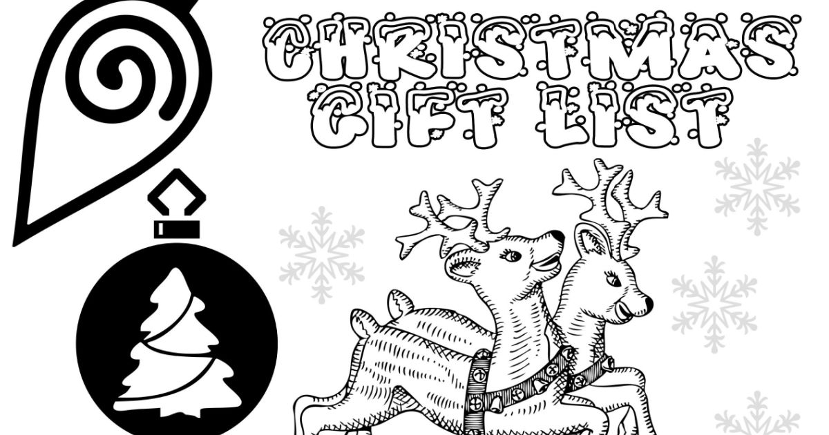 christmas list coloring pages