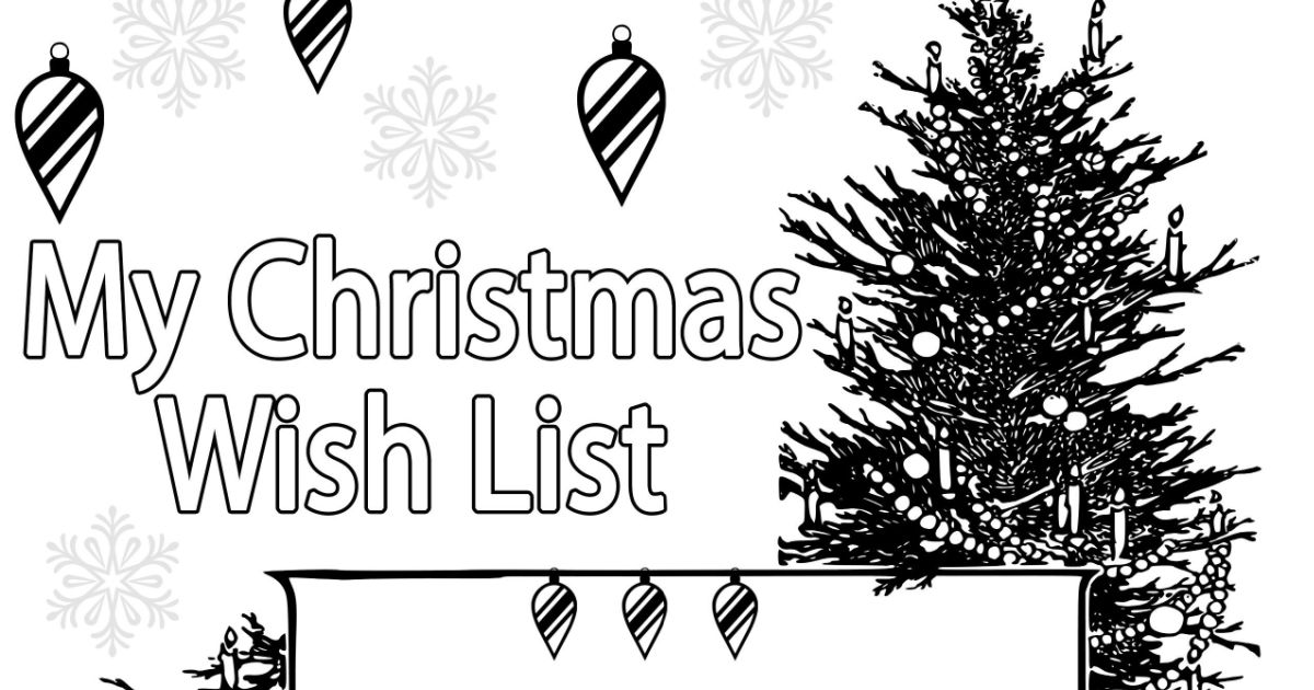 christmas list coloring pages