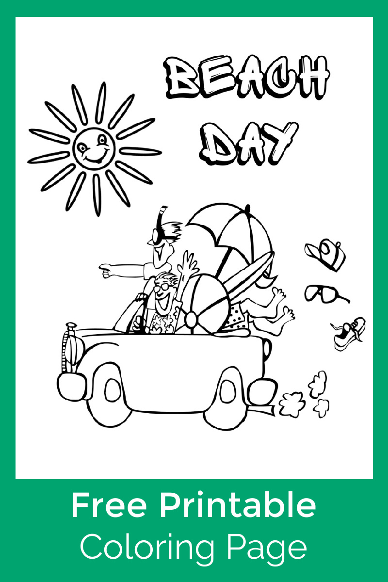 Beach Day Coloring Page