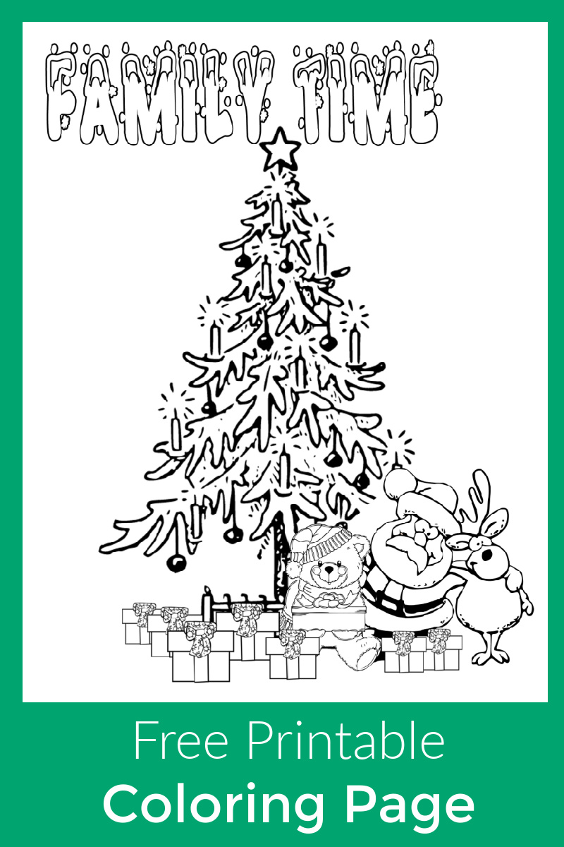Christmas Family Time Coloring Page #FreePrintable