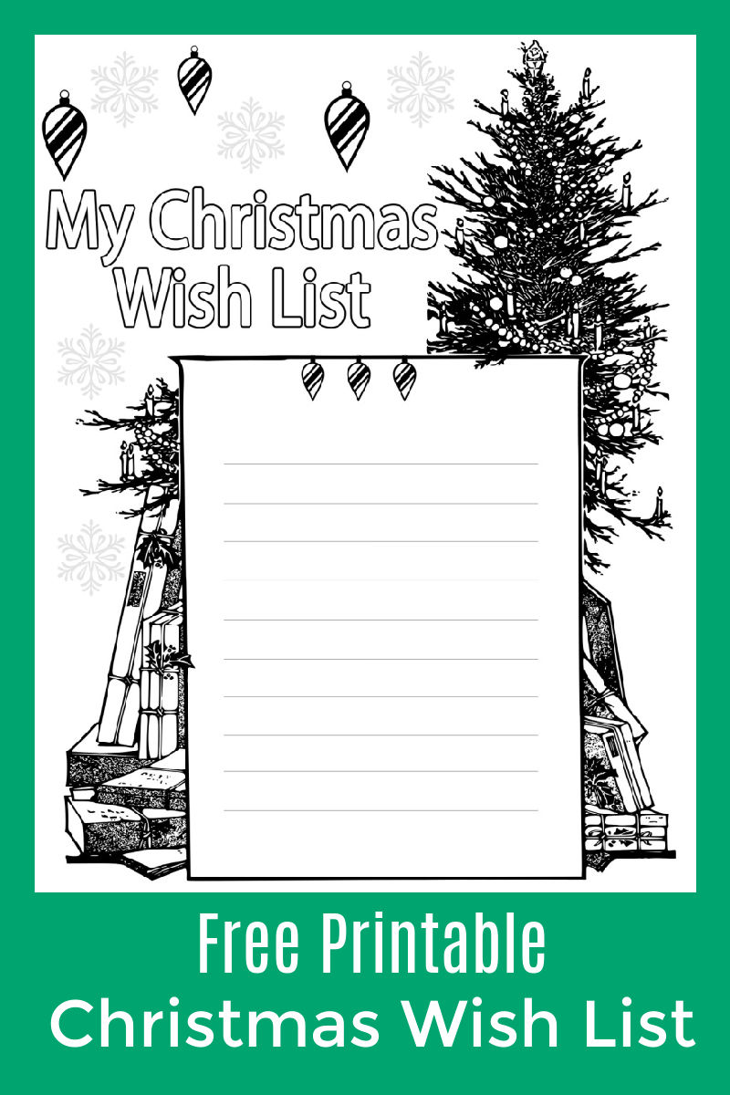 Christmas Wish List Coloring Page #FreePrintable