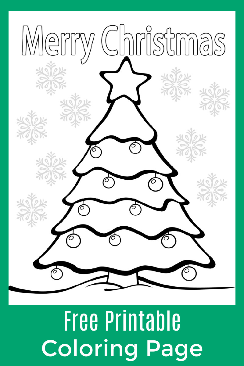 Merry Christmas Tree Coloring Page #FreePrintable