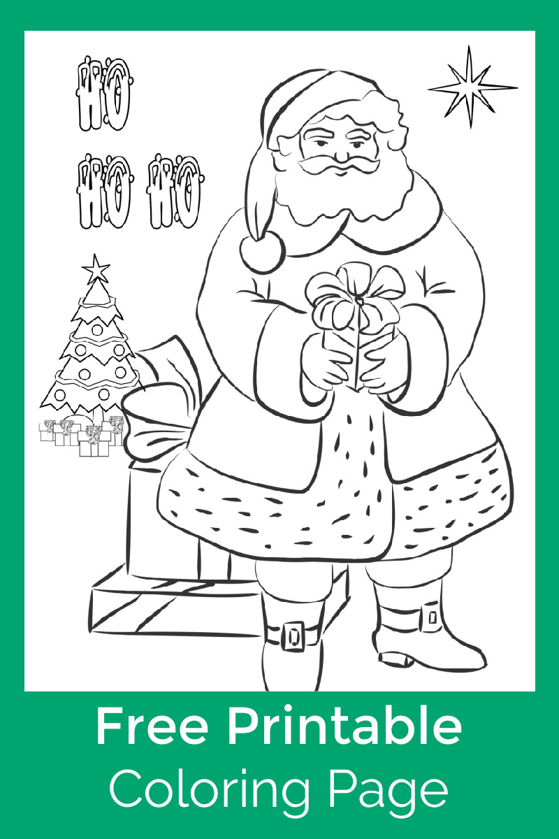 printable old fashioned santa coloring page