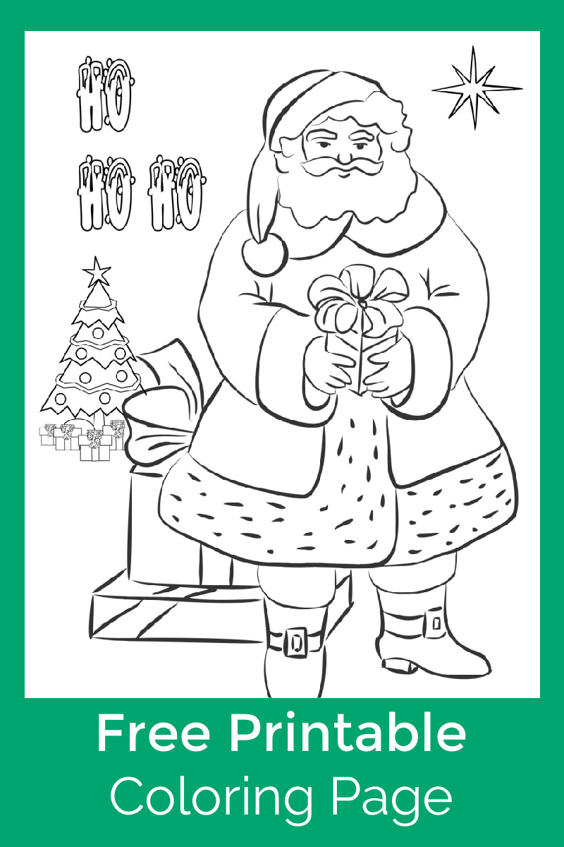 Old Fashioned Santa Coloring Page #FreePrintable