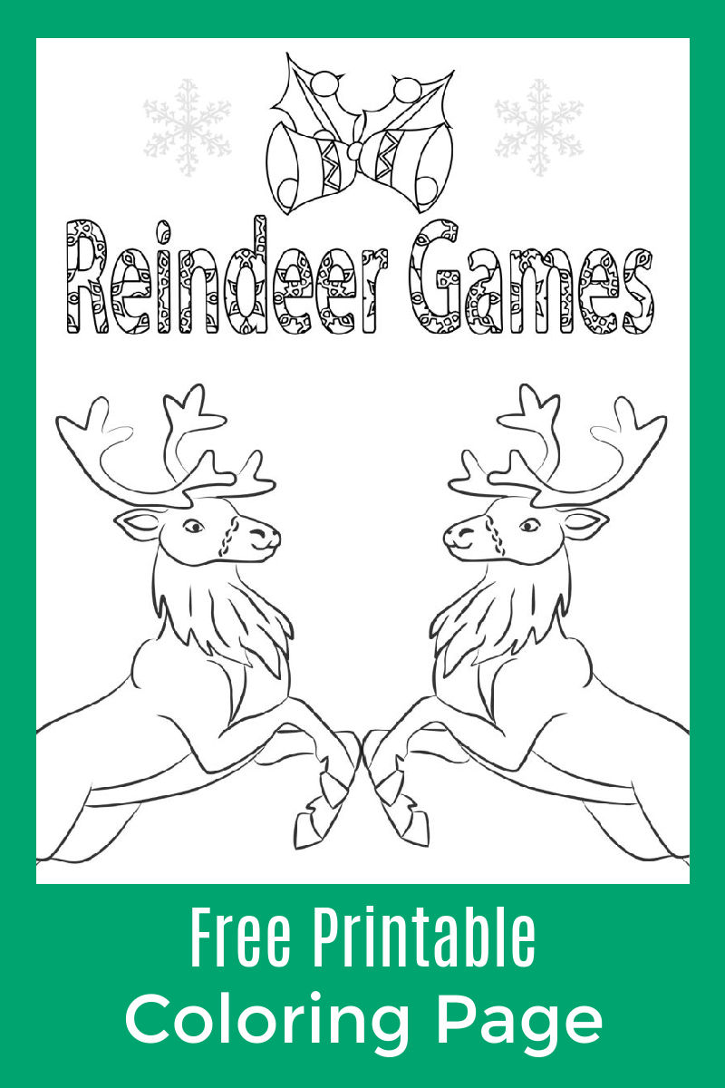 Reindeer Games Coloring Page #FreePrintable