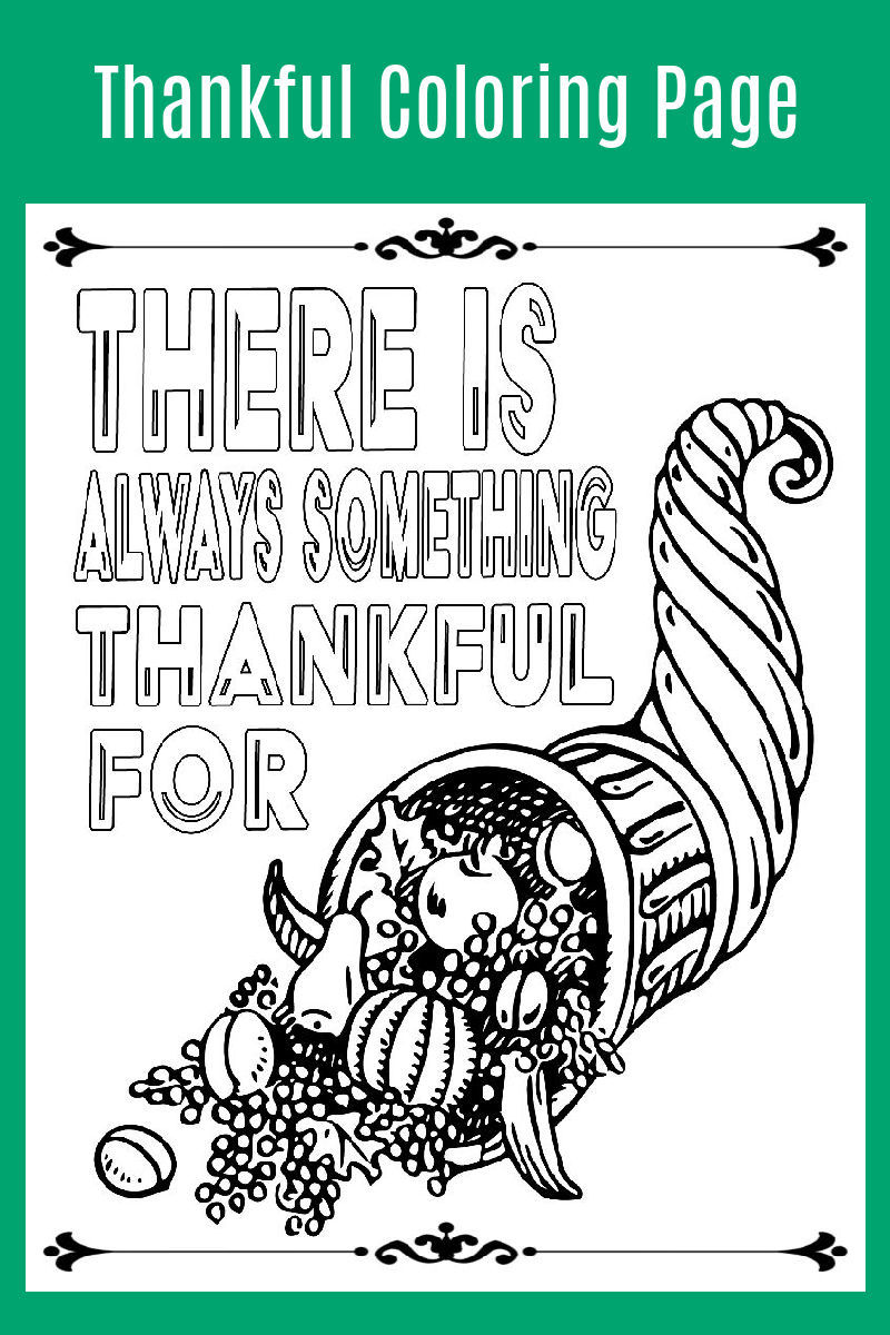 Thankful Coloring Page for Thanksgiving #thanksgivingprintable #thanksgiving #thankful