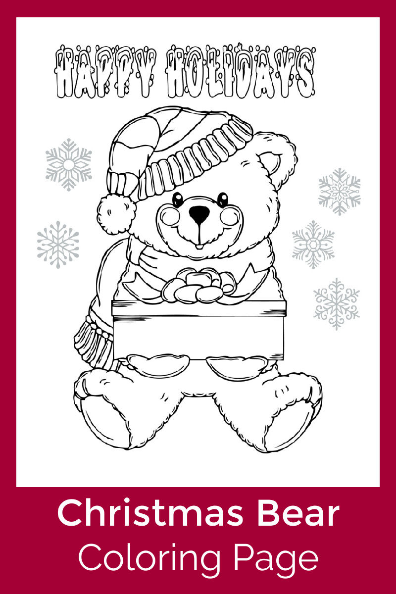 christmas bear coloring pages