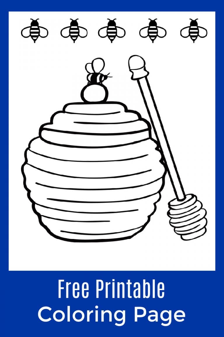Bees and Honey Pot Coloring Page Mama Likes This