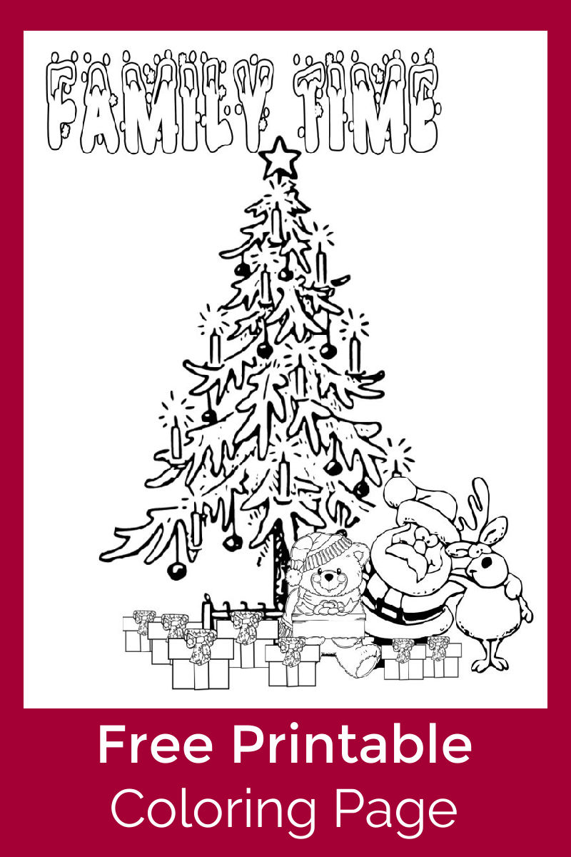 Christmas Family Time Coloring Page #FreePrintable