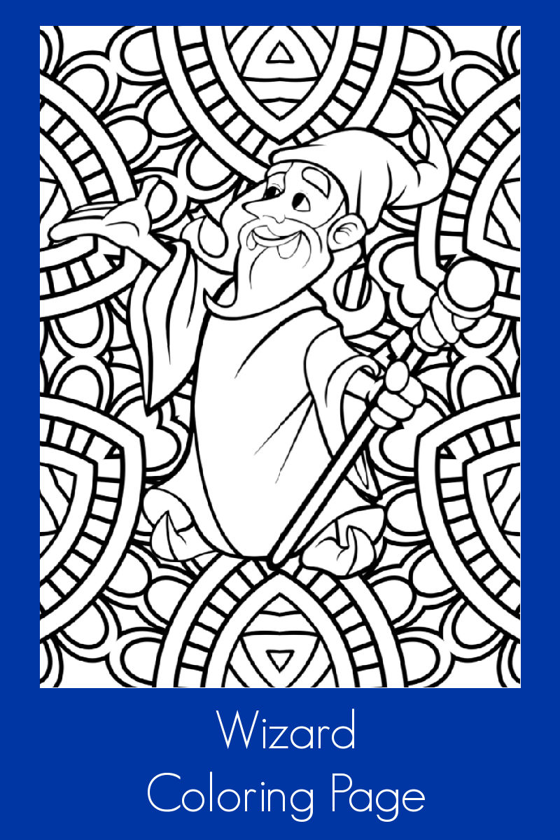 Wizard Adult Coloring Page #freeprintable #wizard #adultcoloring