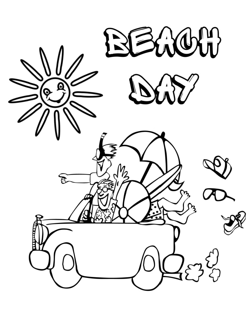 Free Printable Beach Day Coloring Page Mama Likes This