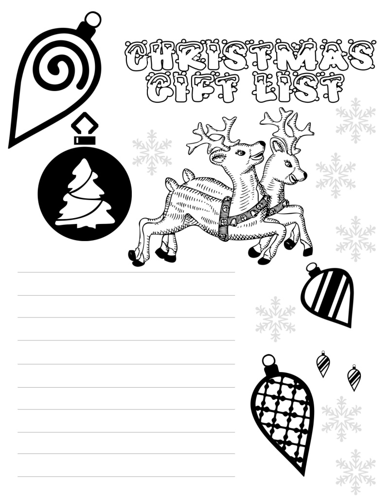 Coloring Santa Wish List Coloring Pages