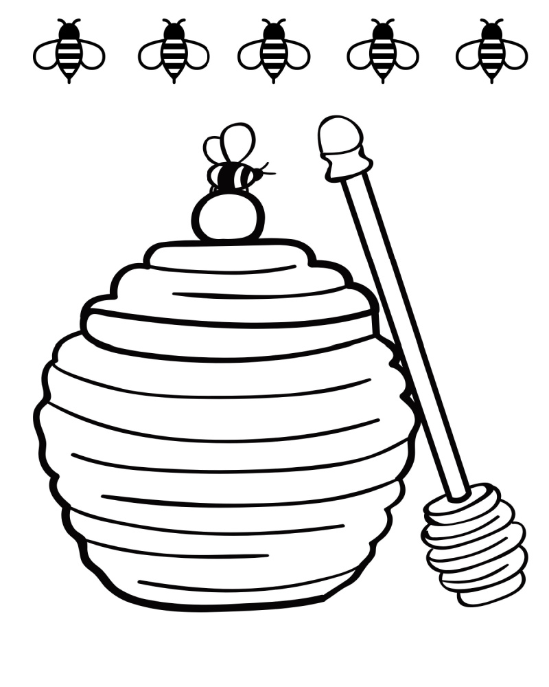 printable honey pot coloring page