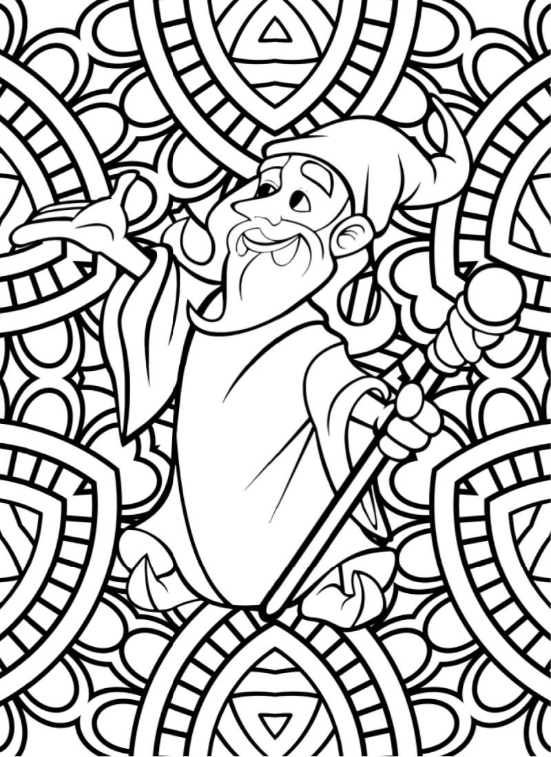 Wizard Adult Coloring Page #freeprintable #wizard #adultcoloring