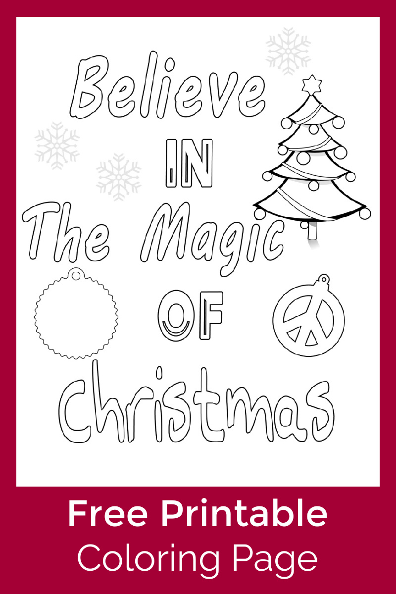printable christmas magic coloring page