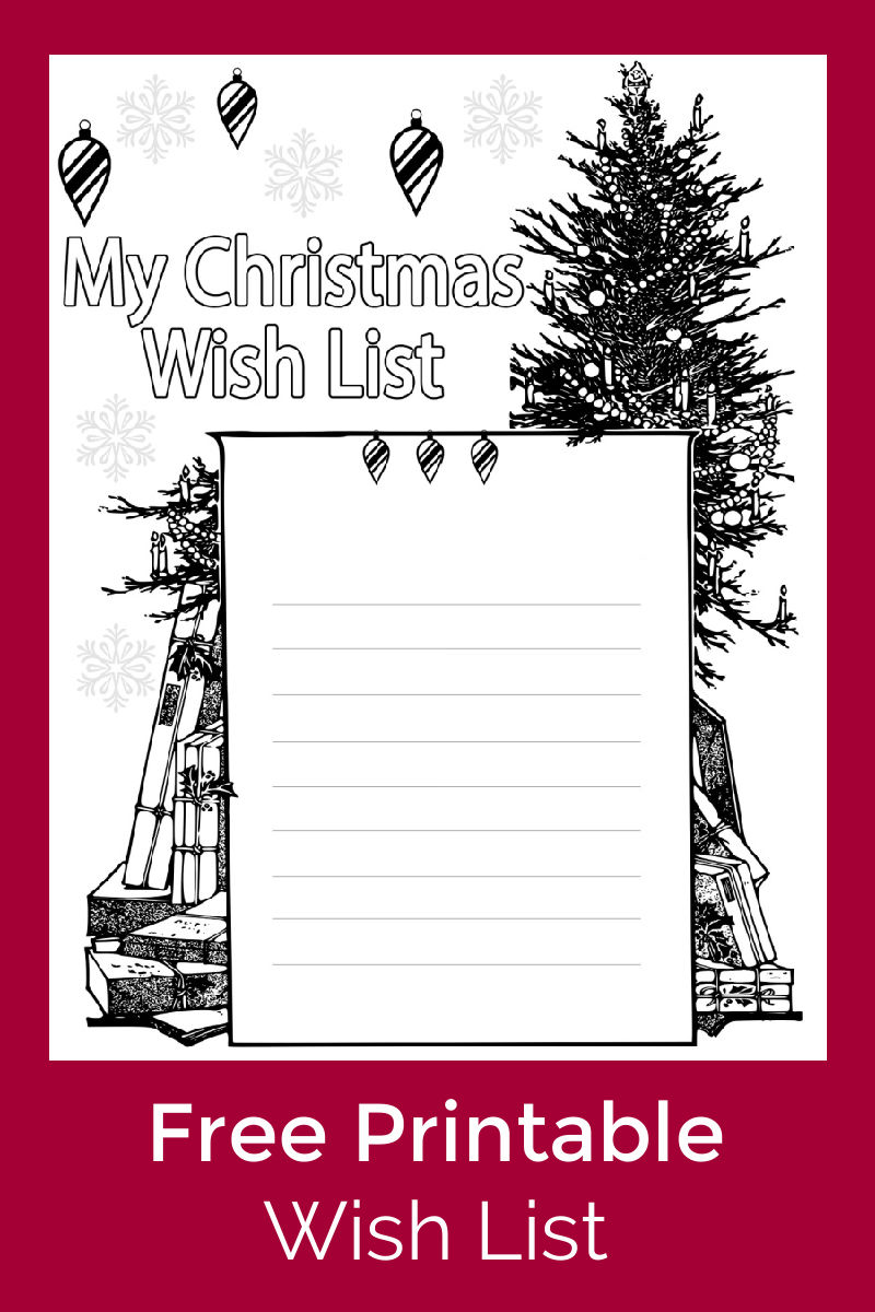 Christmas Wish List Coloring Page #FreePrintable