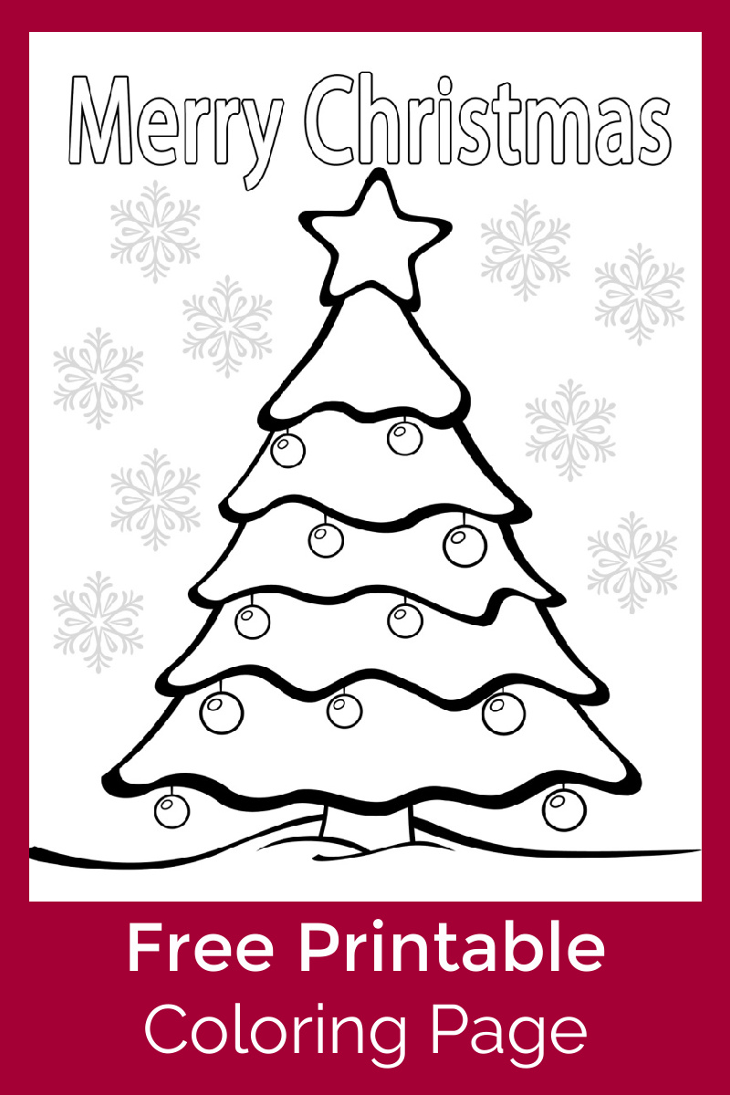 Merry Christmas Tree Coloring Page - Mama Likes This