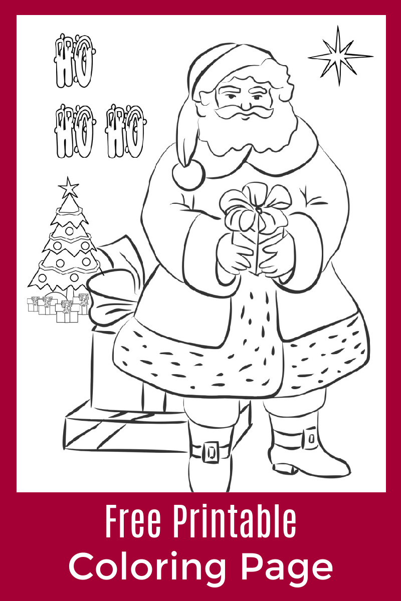 Old Fashioned Santa Coloring Page #FreePrintable