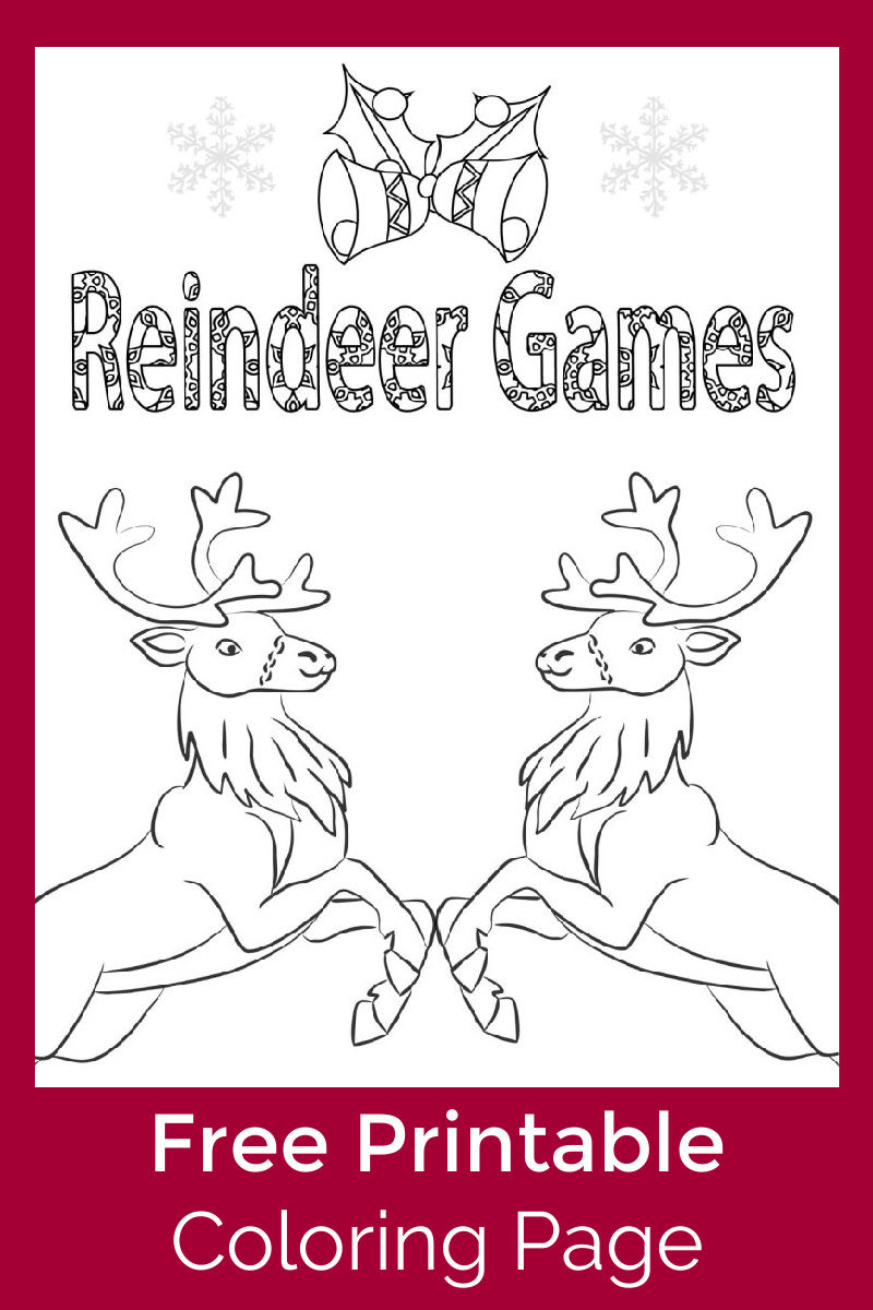 Reindeer Games Coloring Page #FreePrintable