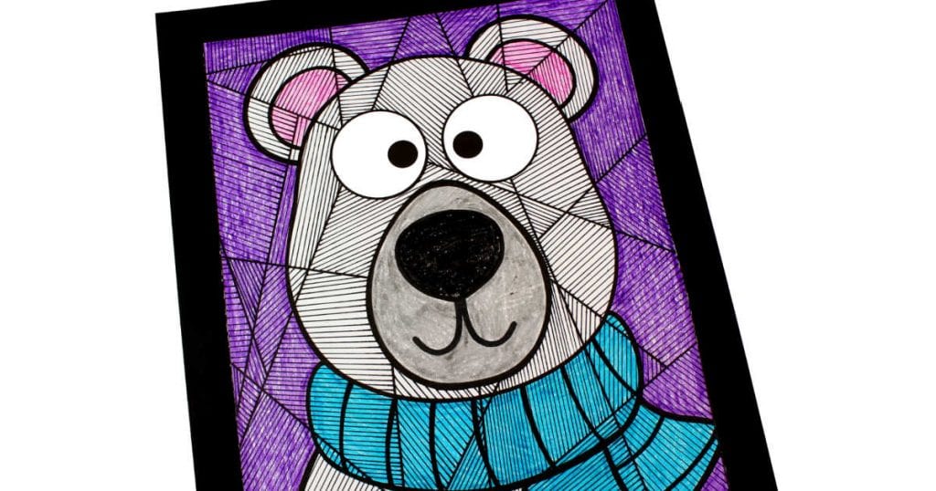 Polar Bear Line Study Coloring Page - Mama Likes This
