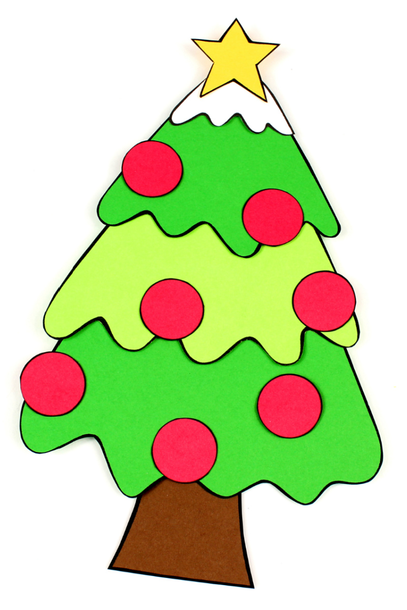 Paper Christmas Tree Craft with Free pdf Template