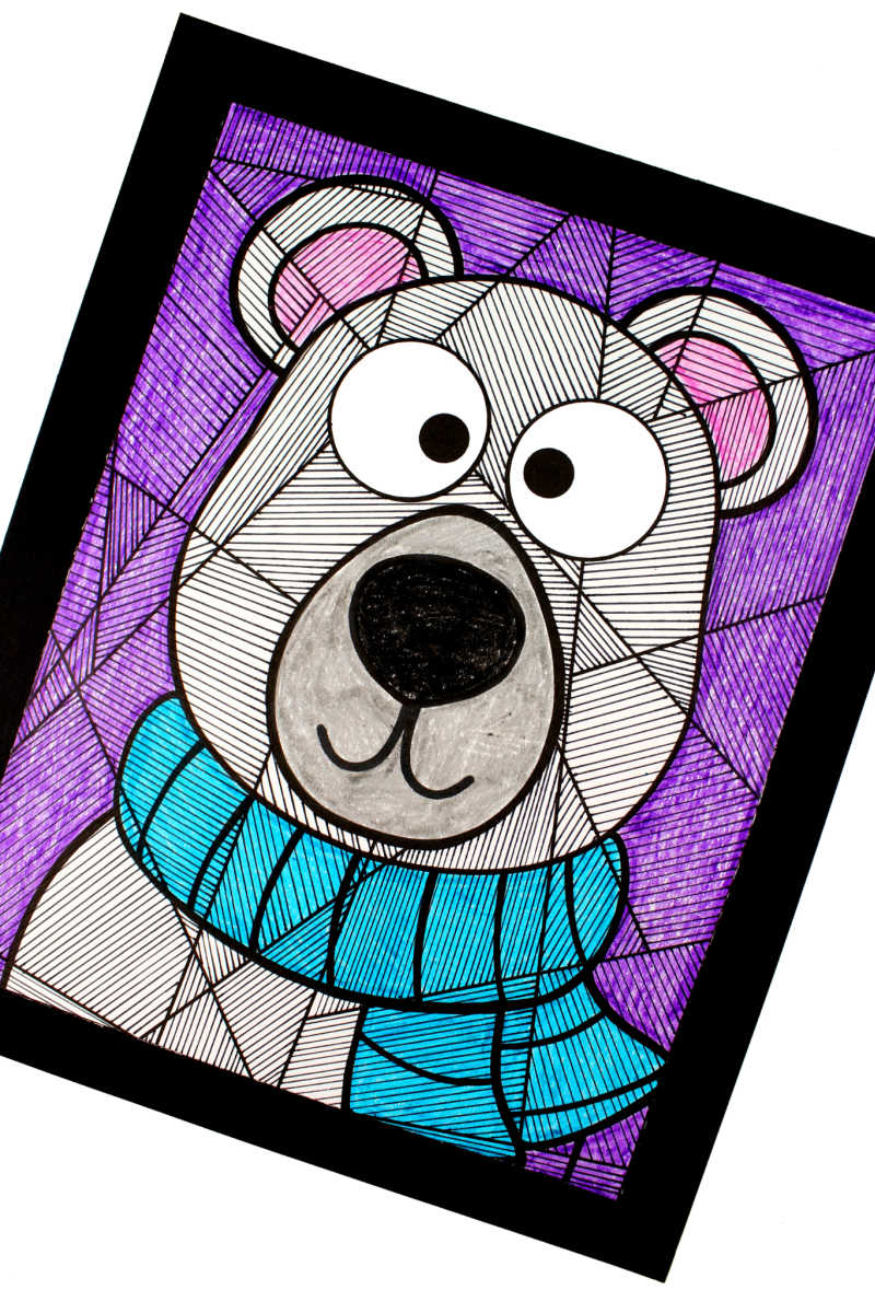 Polar Bear Line Study Coloring Page #PolarBear #ColoringPage #FreePrintable #LineStudy