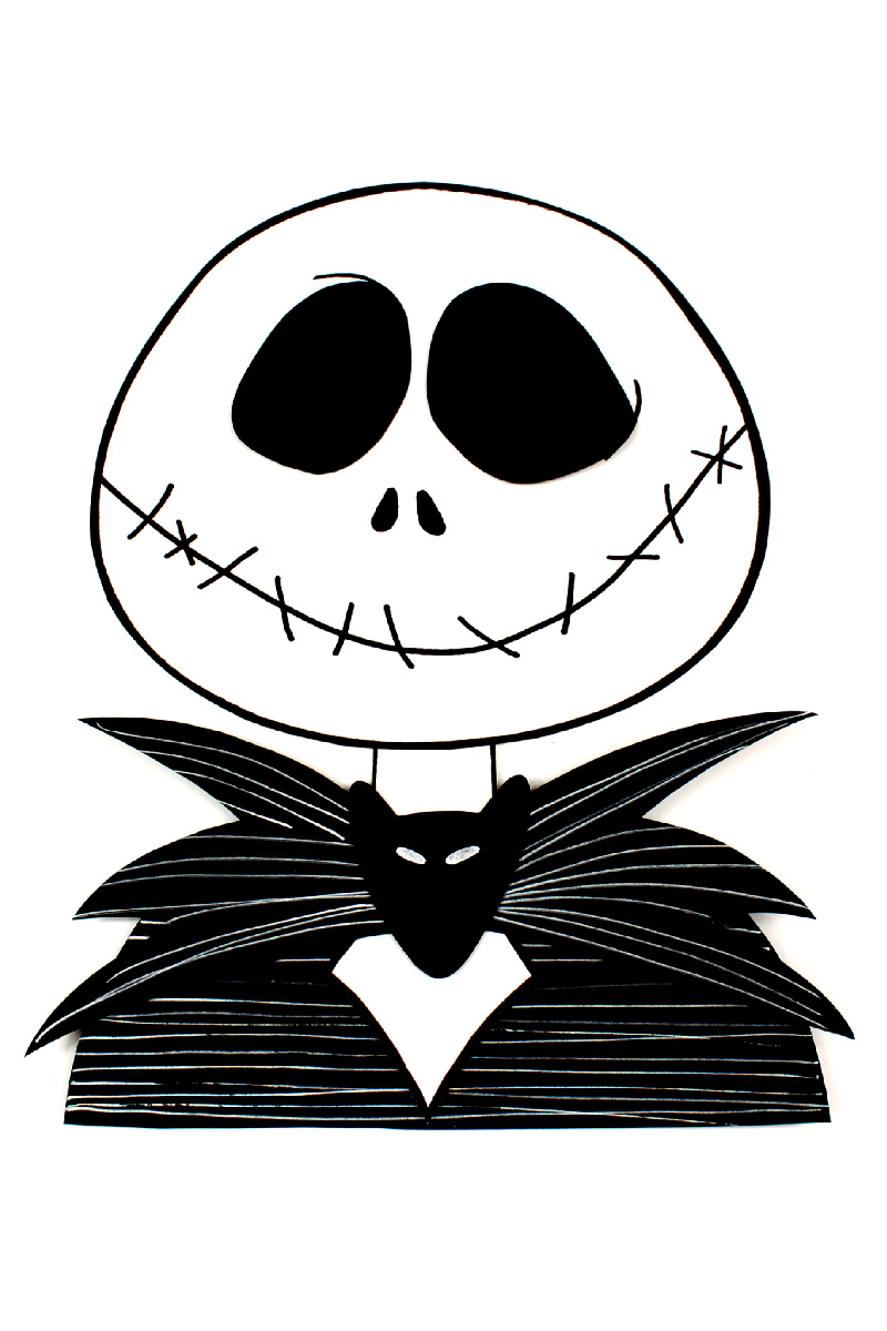 Paper Jack Skellington Nightmare Before Christmas Craft with Free Template