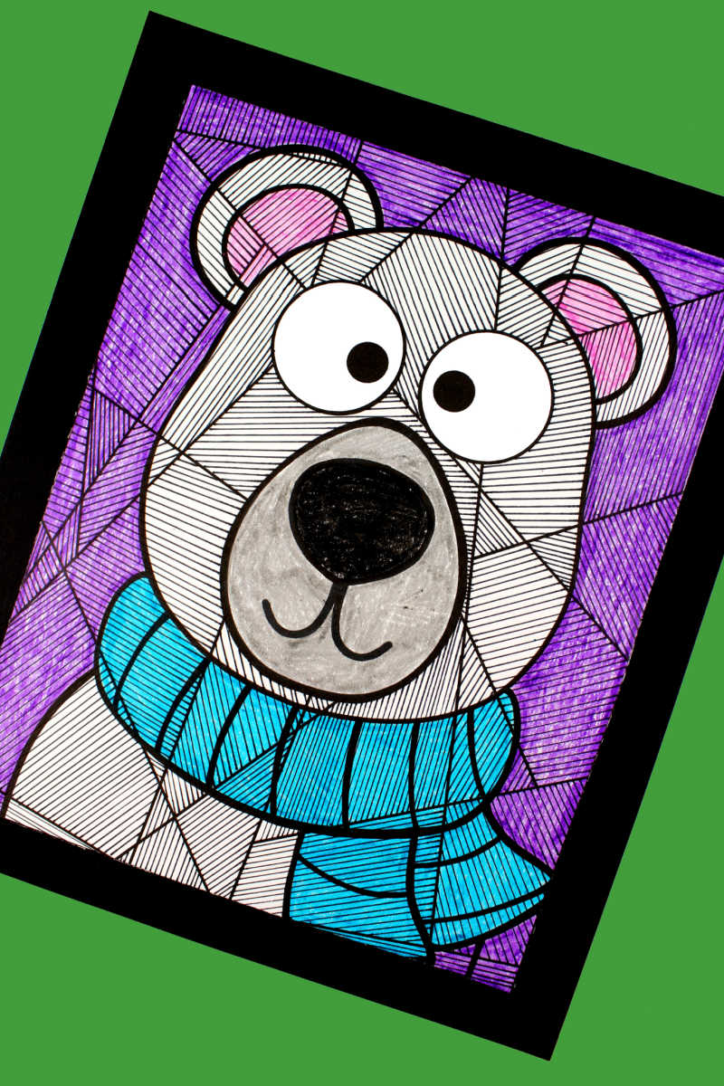 Polar Bear Line Study Coloring Page #PolarBear #ColoringPage #FreePrintable #LineStudy