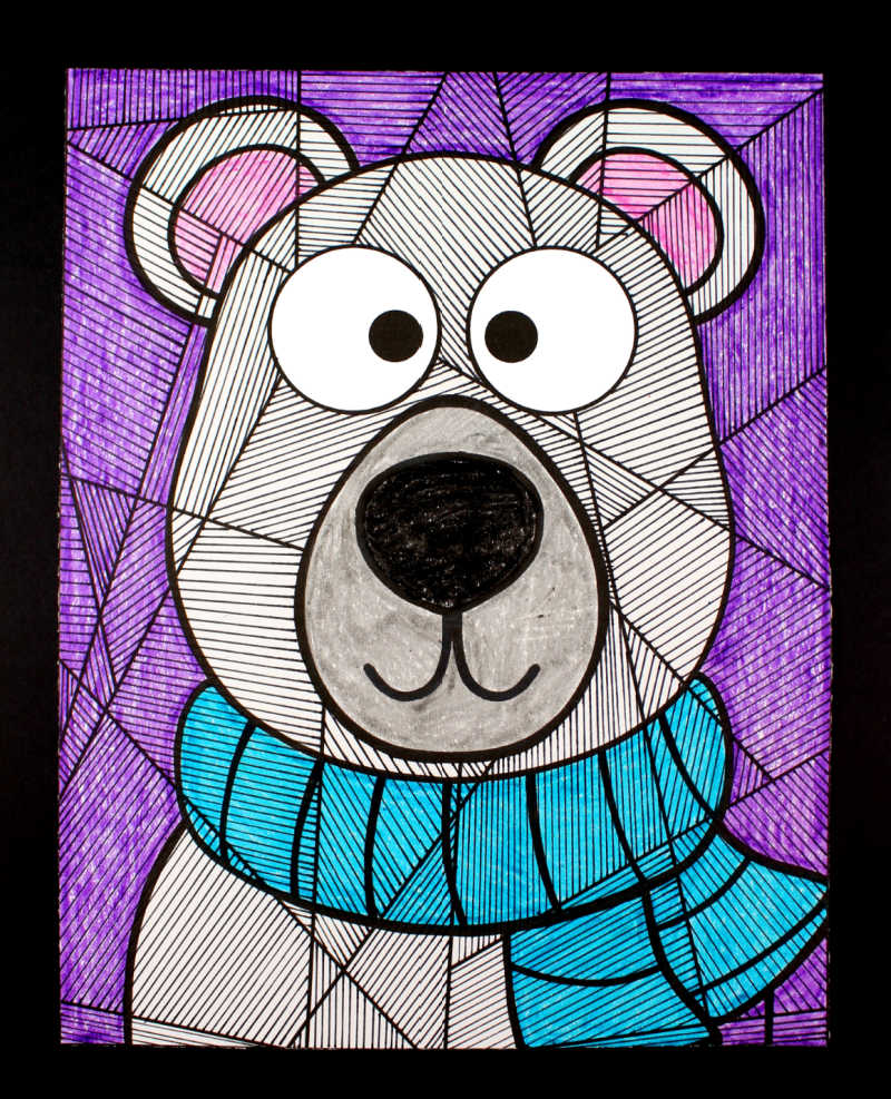 Polar Bear Line Study Coloring Page #PolarBear #ColoringPage #FreePrintable #LineStudy