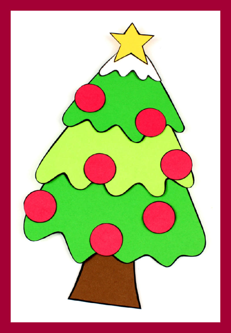 Paper Christmas Tree Craft with Free pdf Template