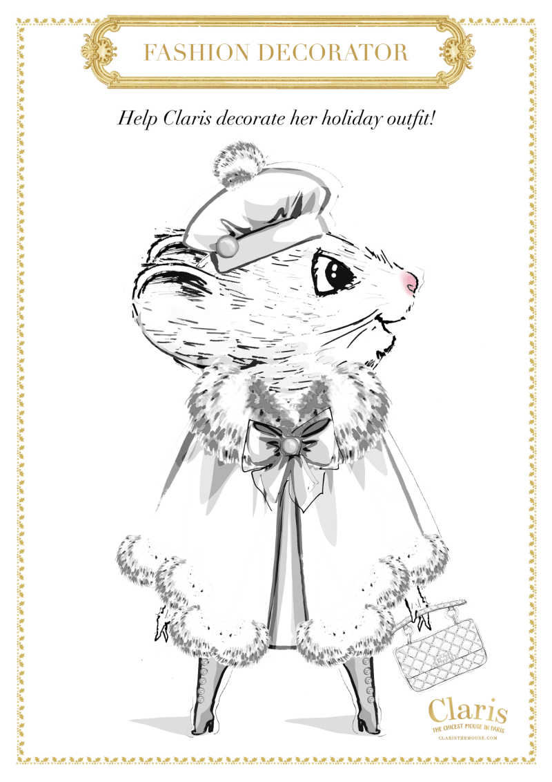 claris fashionista mouse coloring page