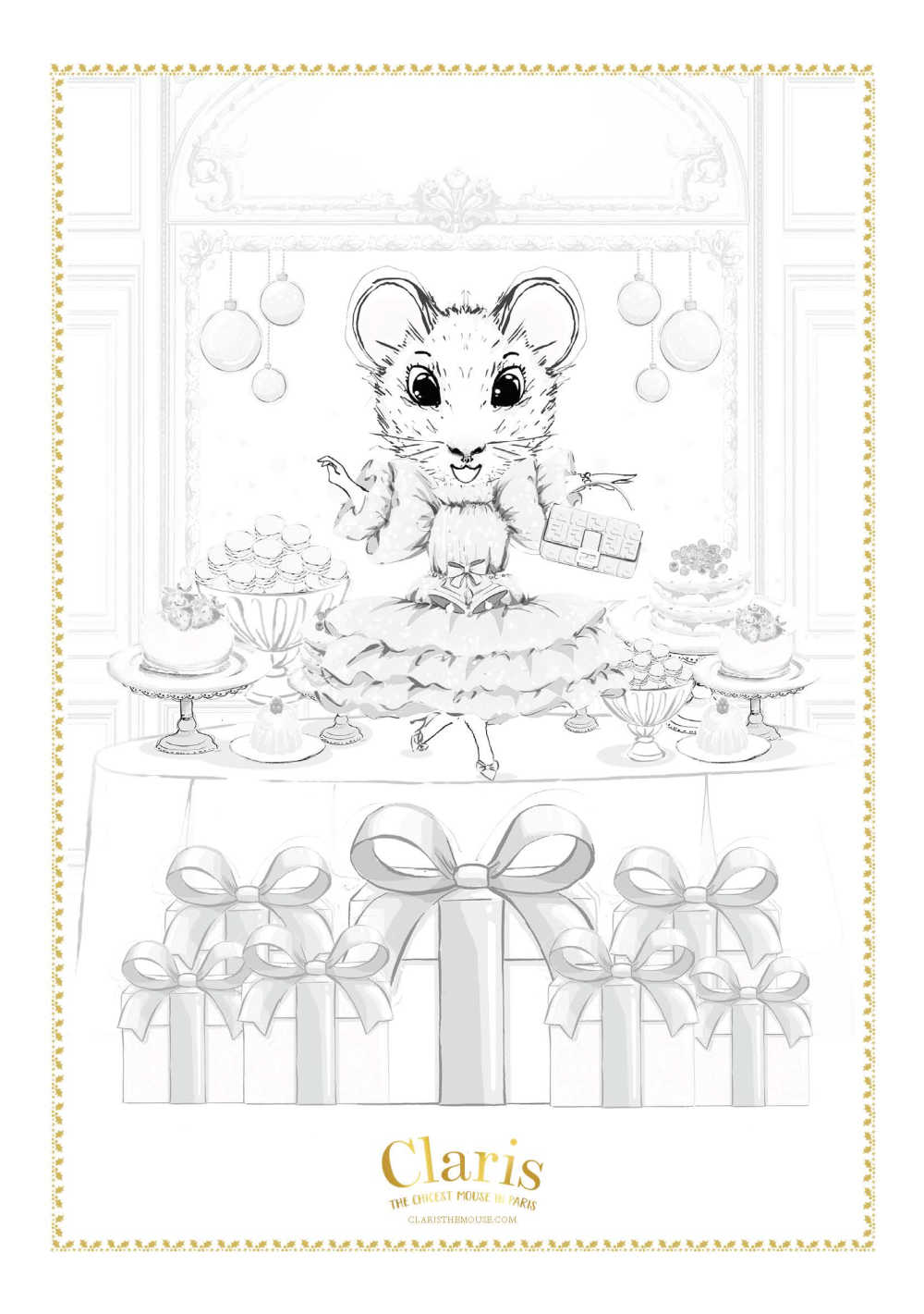 claris mouse party coloring page