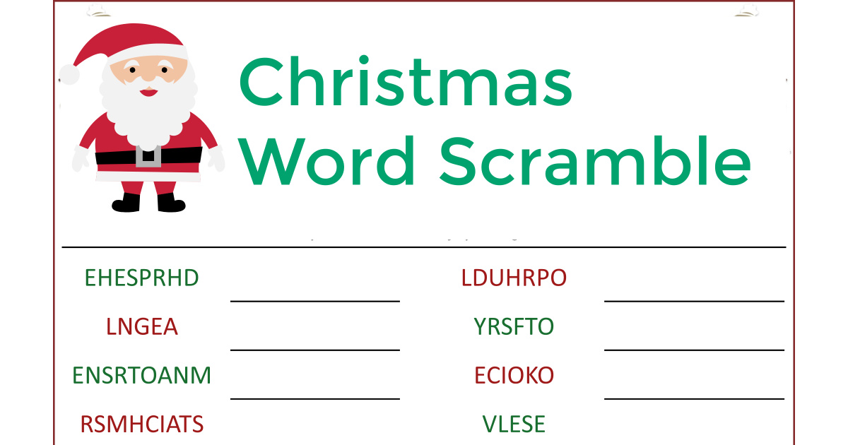 feature christmas word scramble