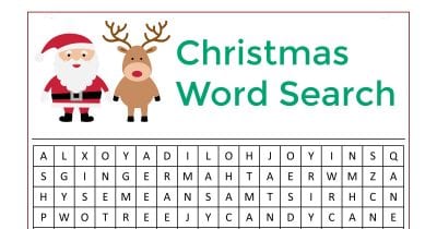 feature christmas word search