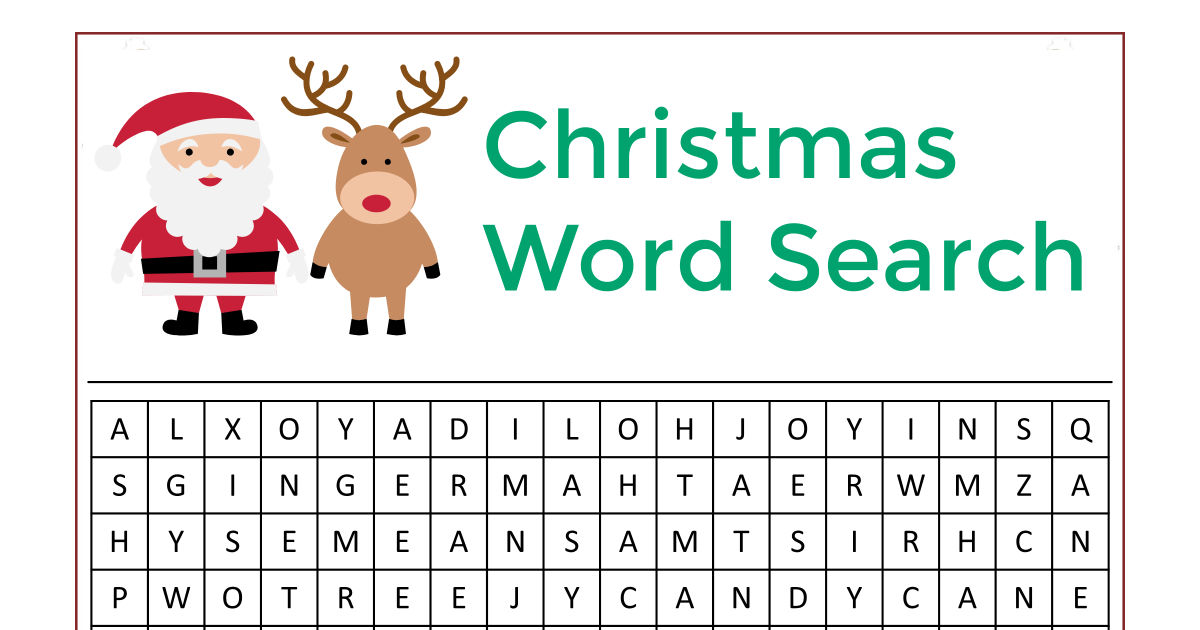 feature christmas word search