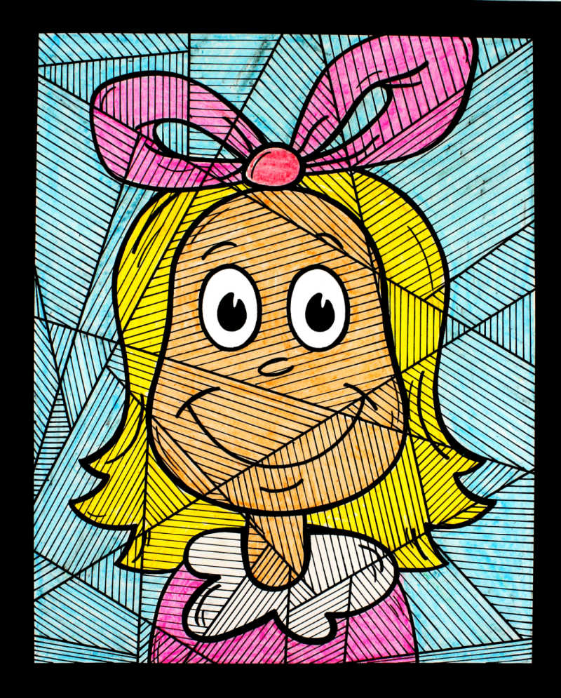 framed cindy lou who coloring page