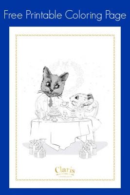 cat and mouse tea party coloring page  mama likes this