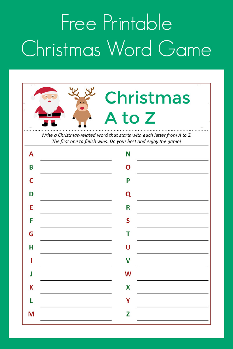 Have a whole lot of family fun this holiday season, when you play this free printable Christmas word game - Christmas A to Z. 