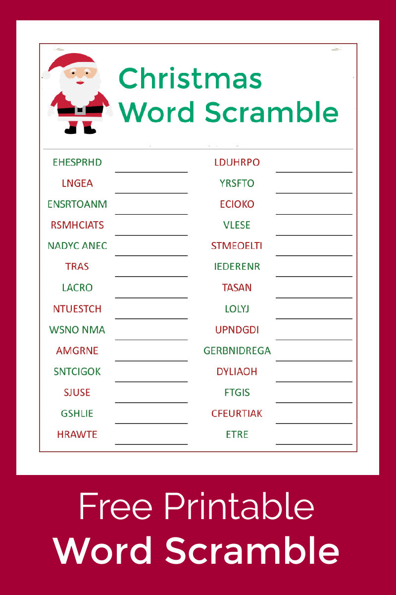 Santa's Christmas Word Scramble Activity Page - Mama Likes This