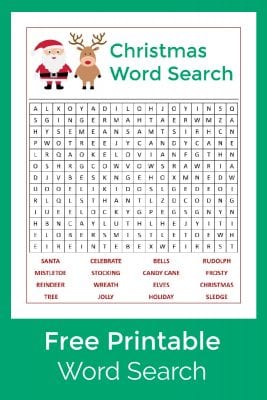 Santa's Christmas Word Search Activity Page - Mama Likes This