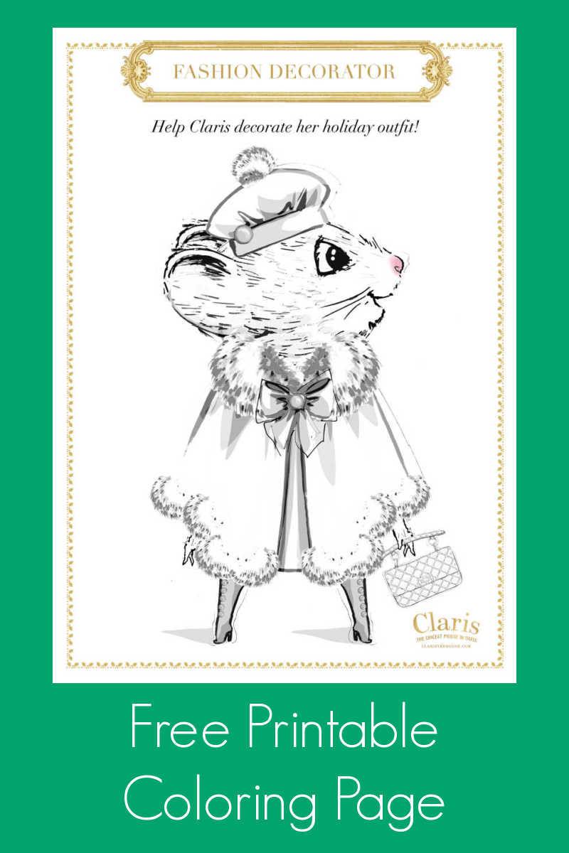 Kids can have fun being a fashion designer, when they add their artistic touches to this Claris fashionista mouse coloring page.