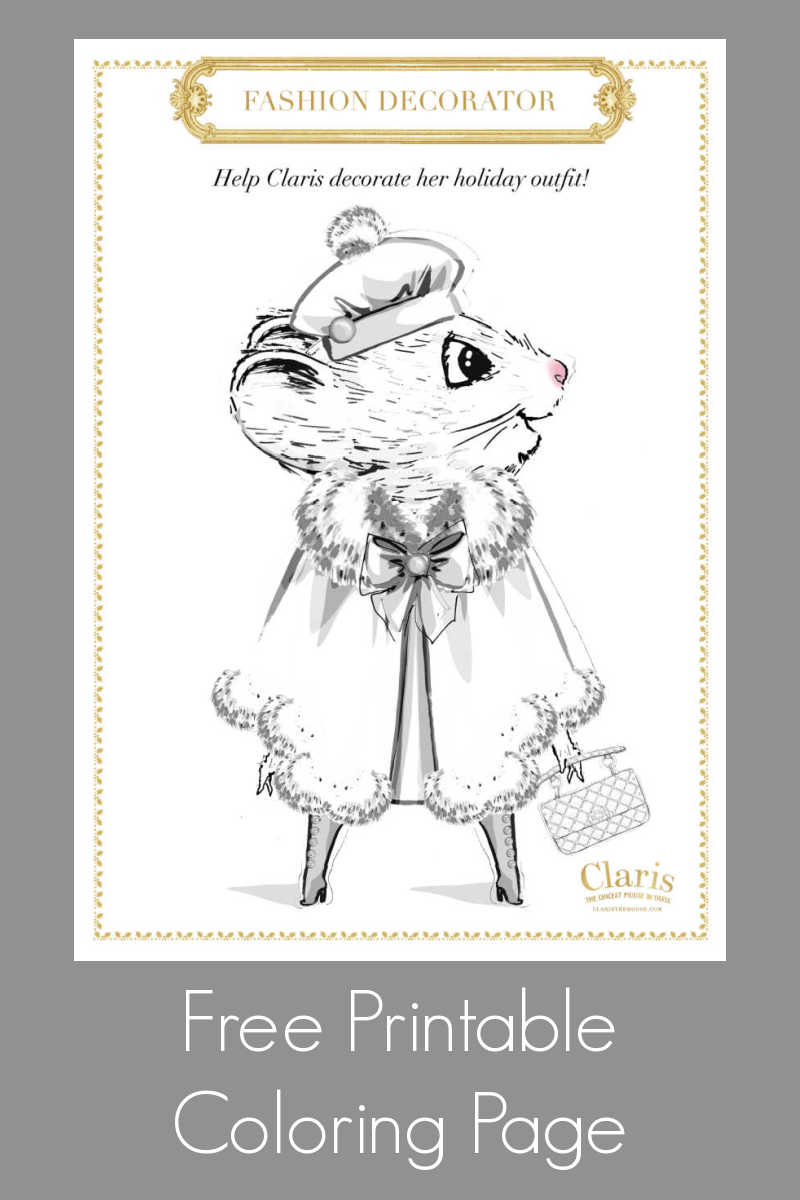 Kids can have fun being a fashion designer, when they add their artistic touches to this Claris fashionista mouse coloring page.