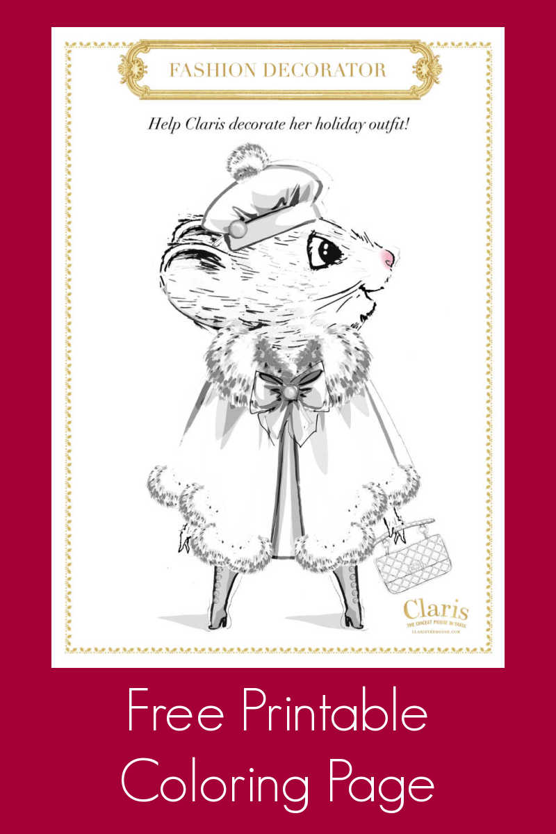 Kids can have fun being a fashion designer, when they add their artistic touches to this Claris fashionista mouse coloring page.