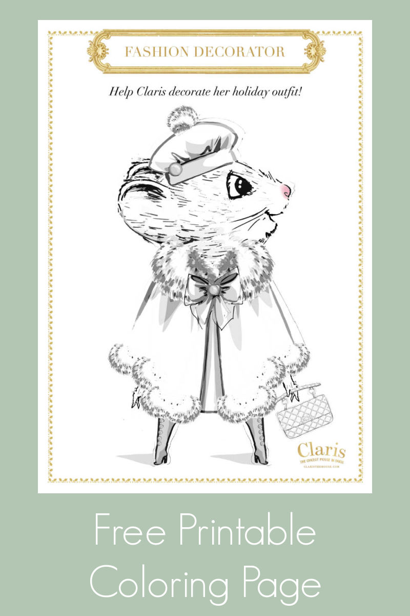 Kids can have fun being a fashion designer, when they add their artistic touches to this Claris fashionista mouse coloring page.