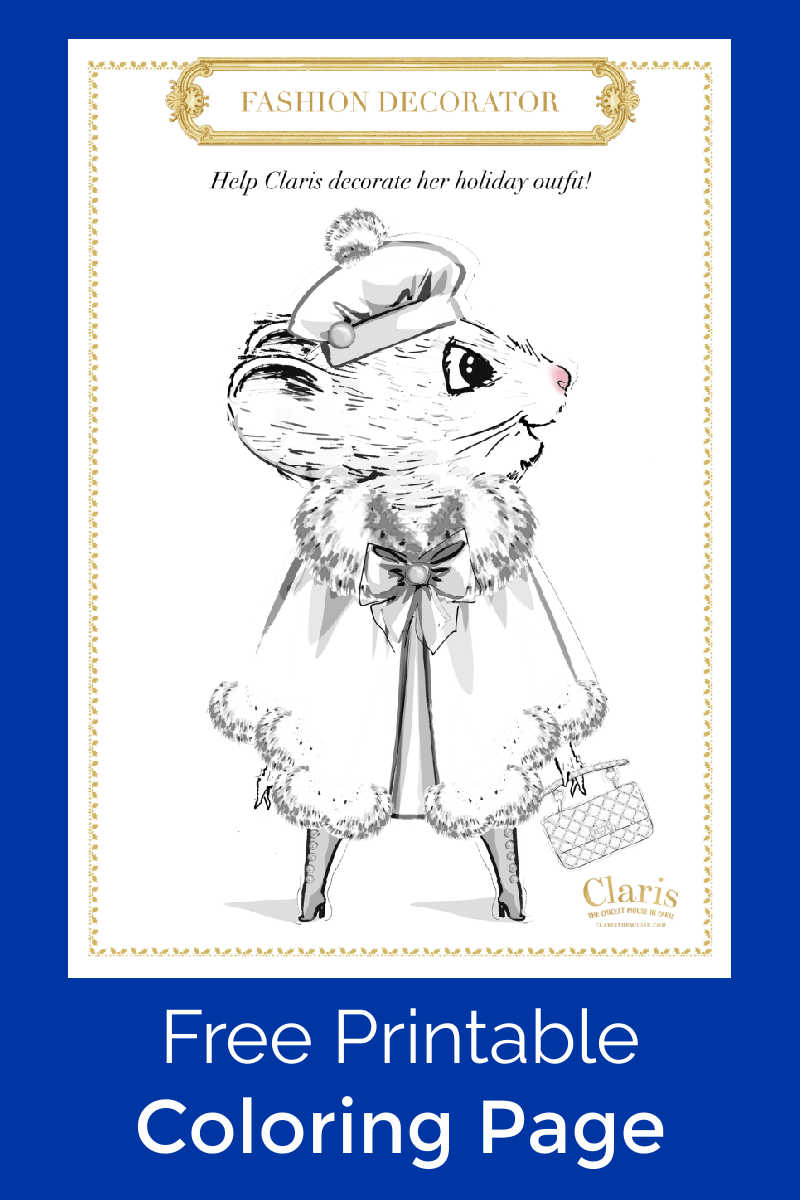 Kids can have fun being a fashion designer, when they add their artistic touches to this Claris fashionista mouse coloring page.