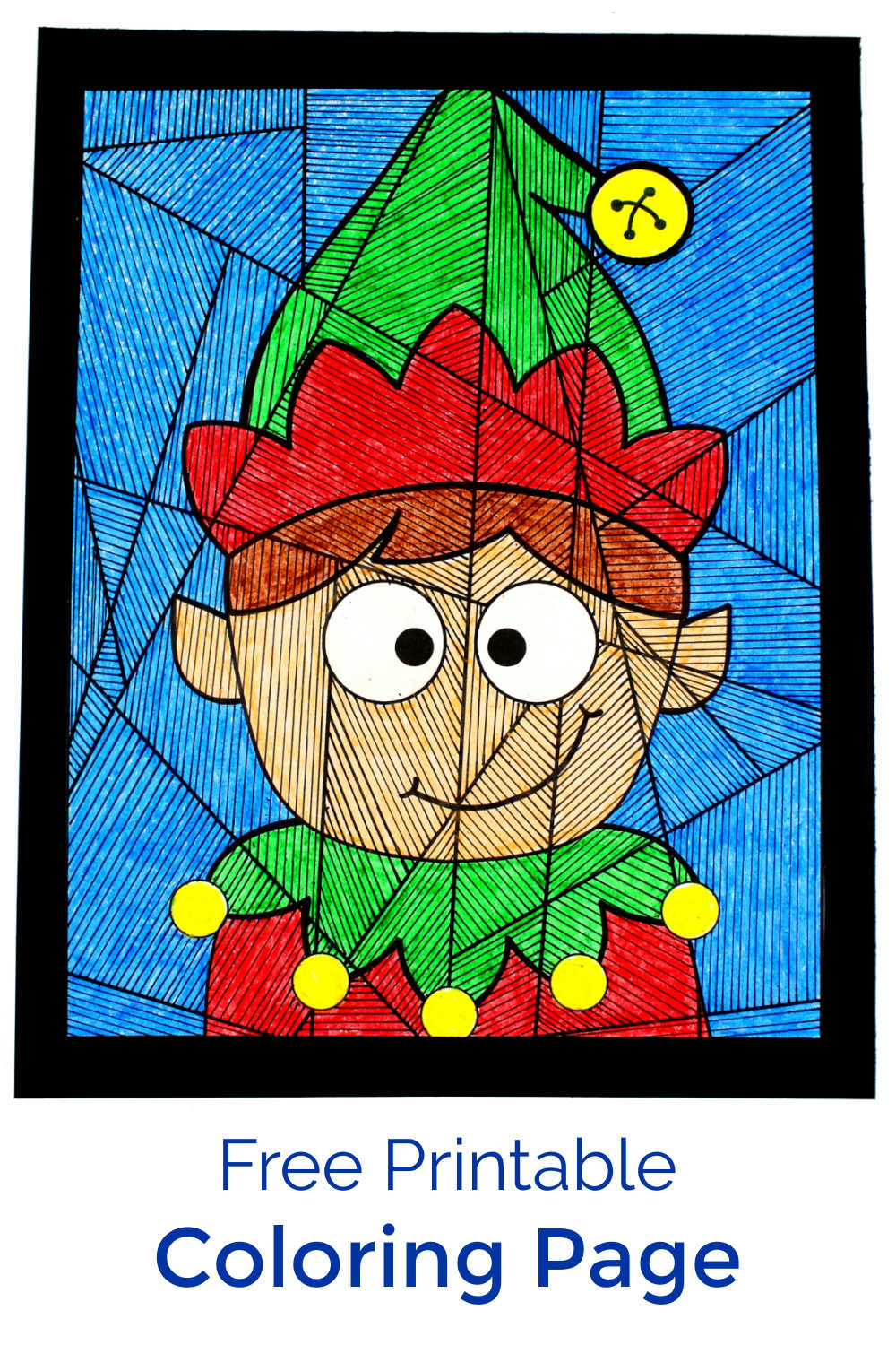 Make some creative and crafty holiday fun, when you download my free printable boy elf coloring page for Christmas. 