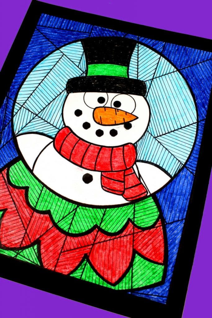 Free Printable Snowman Snow Globe Coloring Page Mama Likes This