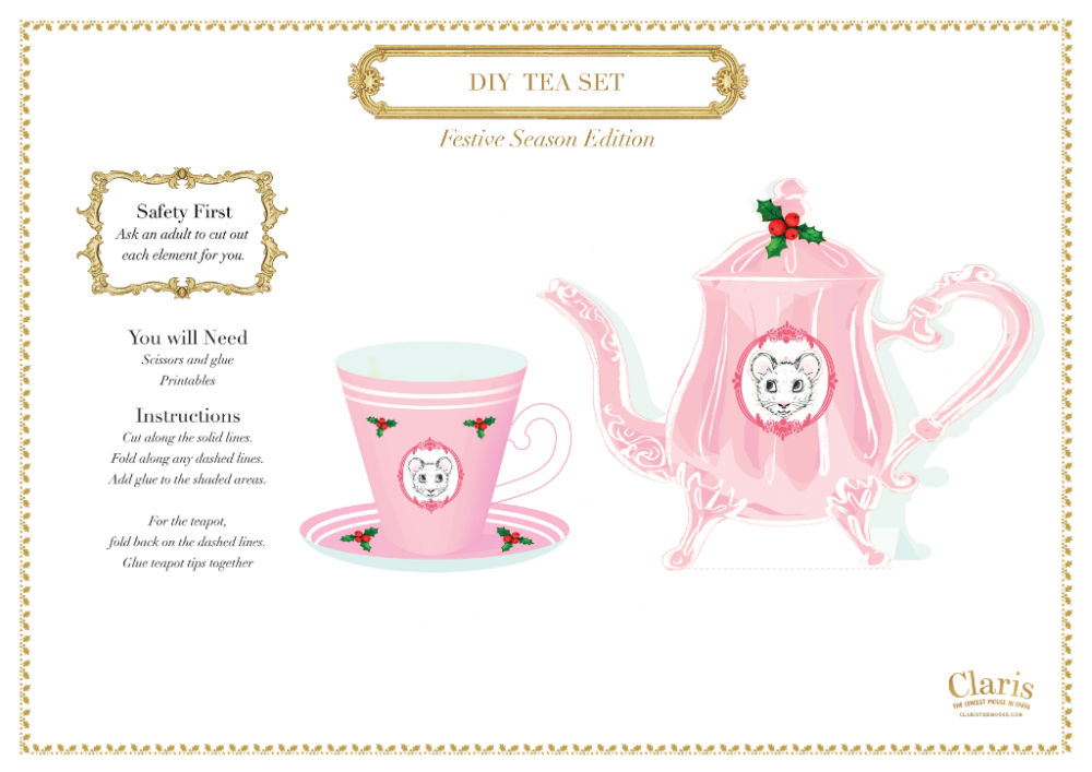 pink printable teapot craft
